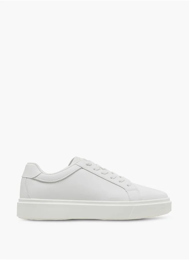 ال بي ال من شو اكسبرس Men's Solid Ankle Sneakers with Lace-Up Closure