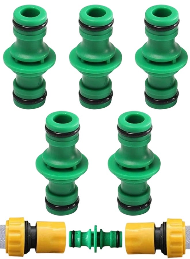 5pcs Double Male Hose connectors, Leak-Proof Hose Pipe Connectors, Durability Double Male Hose End Tap Connectors for Garden Irrigation & Lawn Garden Hose Tap - Image 1
