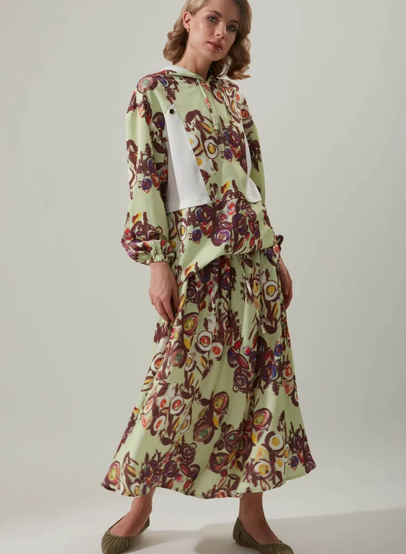 MIZALLE High Waist Floral Print Skater Skirt