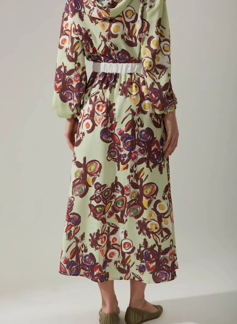 MIZALLE High Waist Floral Print Skater Skirt