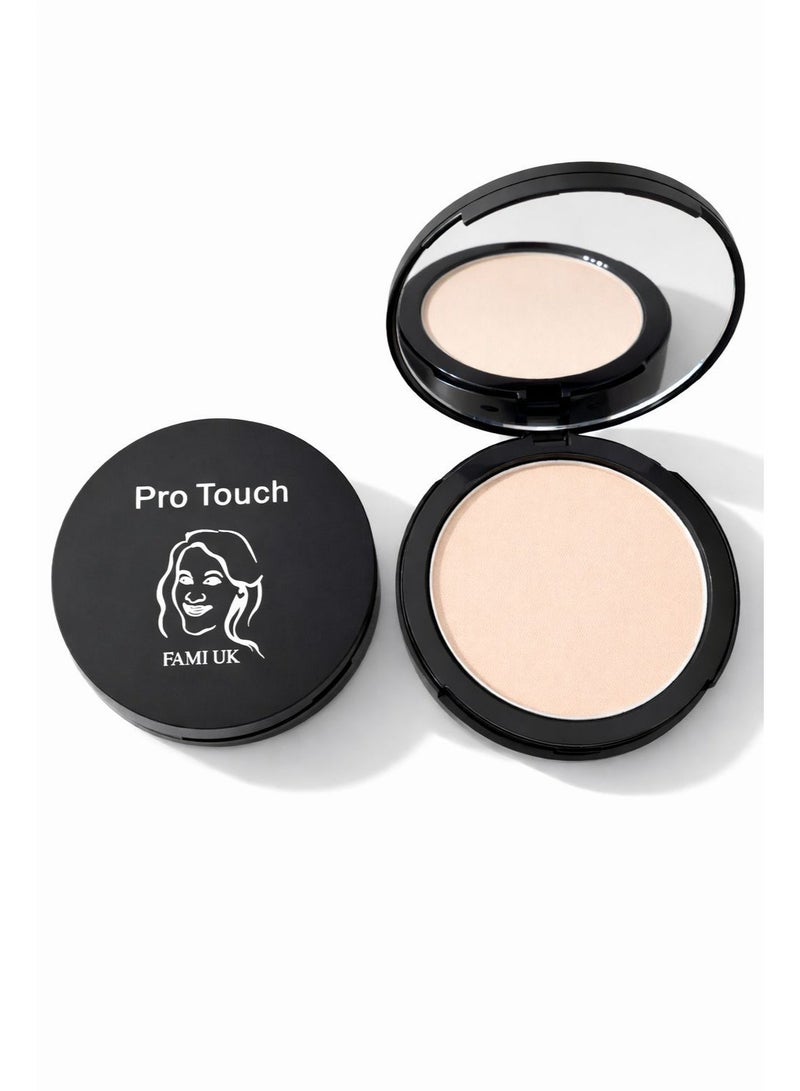 FAMIUK Pro Touch Pressed Powder Foundation PT 01 | Oil Absorbing Compact | Natural Matte Finish | SPF 15 | Long Lasting Wear | All Skin Types - Image 1