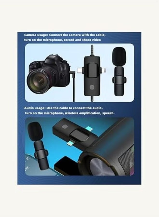 TIGER K15 3-in-1 Dual Wireless Microphone – High-Quality Sound for Recording, Interviews, Podcasts, and Vlogging, with 3.5mm & Type-C Connectors – Compatible with iPhone, Android, and More - Image 5