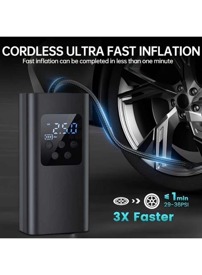 Air Compressor Tire Inflator Car Portable 150 PSI Fast Inflation with LCD [Wireless Strong Power] Electric Tire Pump for Car Tires Suitable for Car Bicycle Motorcycle Ball - Image 4