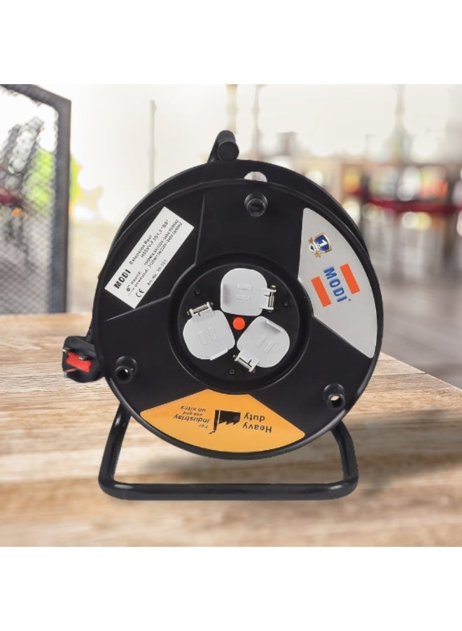 مودي بكرة كابل كهرباء صناعي 50 متر 3×1.5مم² | تمديد كهربائي آمن بمخارج حماية، مقاوم للحريق ومنع تسرب التيار - Image 1