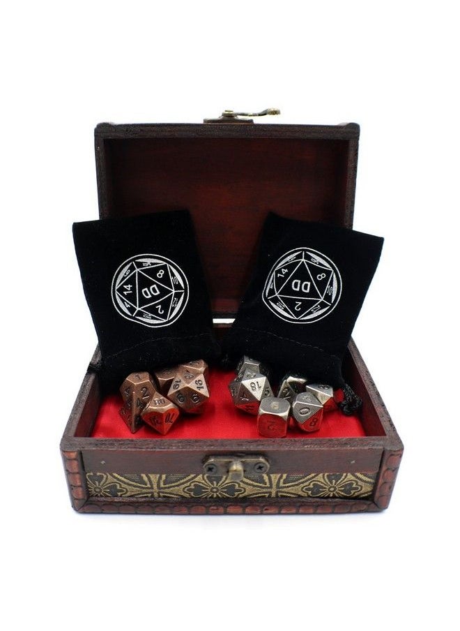 Dahan Dice - Twin Role Playing Metal Dice Sets With Storage Chest For Tabletop Games - Image 1