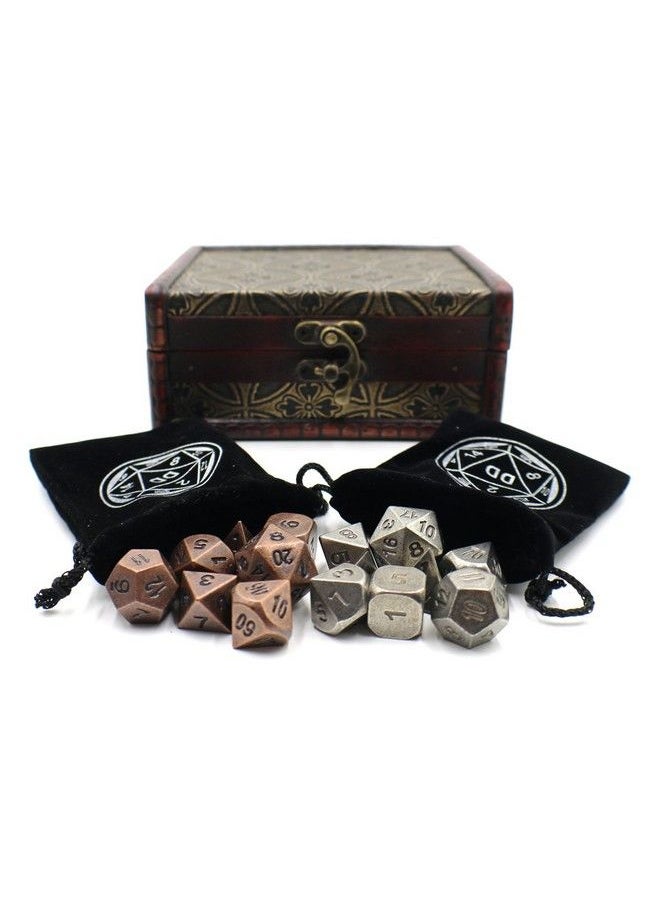 Dahan Dice - Twin Role Playing Metal Dice Sets With Storage Chest For Tabletop Games - Image 1