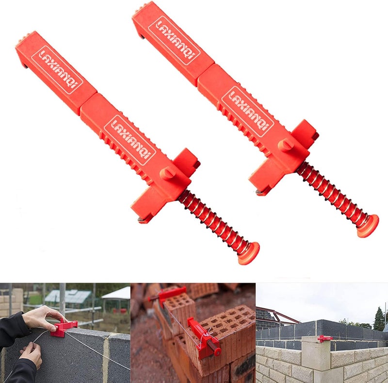 Tom tool LXQ 5.9-7.1 Inch Extended Upgrade Brick Line Clips Line Runners Sold in Pairs,Orange - Image 1