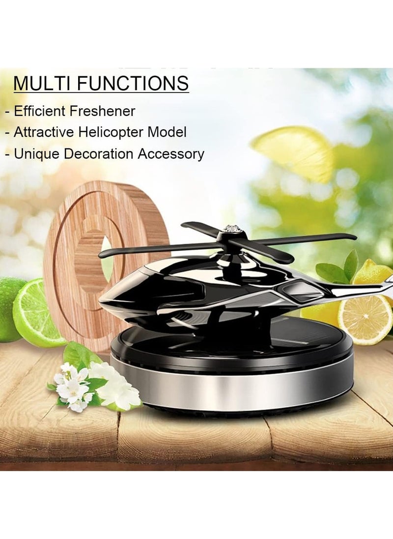 DubaiGallery Car Air Freshener, Helicopter Solar Energy Rotating Aromatherapy Aviation Al Alloy Diffuser, Interior Decoration Accessories Diffuser for Car and Home car air freshener solor  - Image 2
