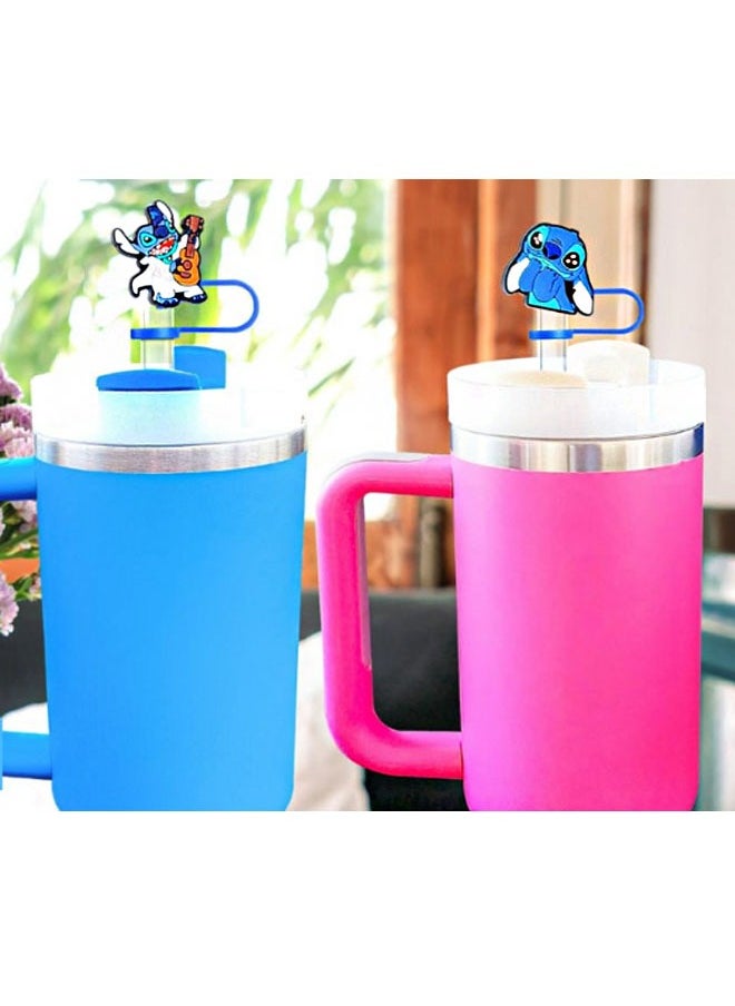ZVEV 6PCS Silicone Straw Cover Cap for Stanley Cup Compatible with 30 and 40 Oz Tumbler Handles 10mm 0.4in Dust Proof Reusable Straw Tips Lids（Stitch Series ）  - Image 3