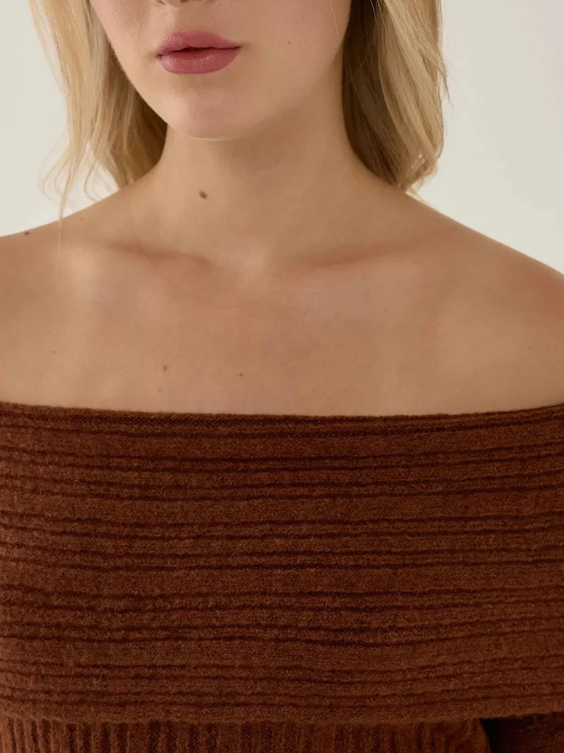 HICCUP Off Shoulder Knit Sweater