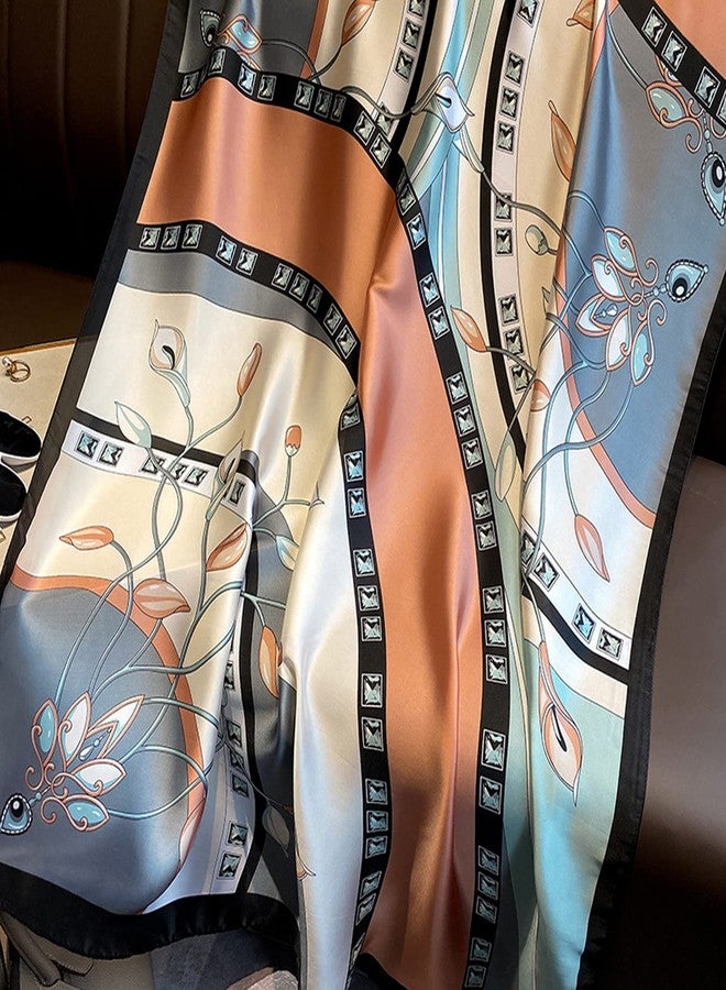 Aufeel Fashion Scarves 100% Silk Felling Scarf Long Lightweight Sunscreen Shawls Wrap for Women Hair Scarves, Modern Stylish, L - Image 3