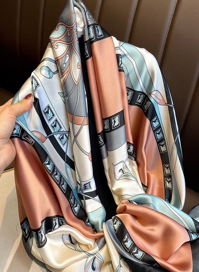 Aufeel Fashion Scarves 100% Silk Felling Scarf Long Lightweight Sunscreen Shawls Wrap for Women Hair Scarves, Modern Stylish, L - Image 5