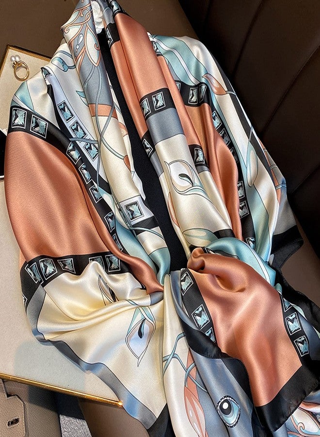 Aufeel Fashion Scarves 100% Silk Felling Scarf Long Lightweight Sunscreen Shawls Wrap for Women Hair Scarves, Modern Stylish, L - Image 4