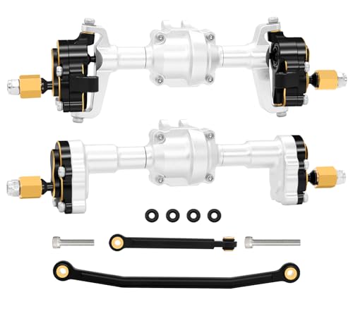 OGUNKE OGRC for FCX24 Portal Axles Front Rear Axles Set with Brass Portal Cover Steering Block for FMS FCX24 Power Wagon Smasher Lemur K5 Blazer FCX18 LC80 Upgrade Parts - Image 1