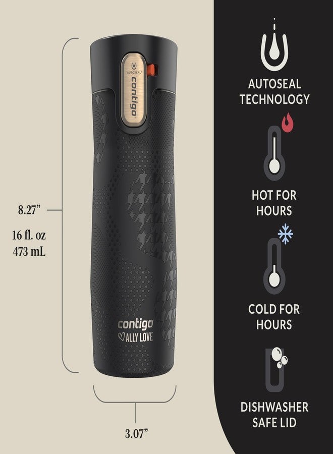 Contigo x Ally Love Stainless Steel Vacuum-Insulated Travel Mug with Autoseal and Easy Clean Lid, Spill-proof, Keeps Drinks cold 24 hrs & hot for 11 hrs, BPA Free, 16oz., West Loop 3.0, Stellar Jay - Image 3
