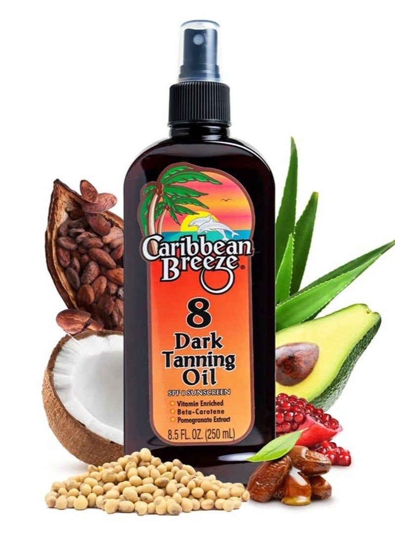 كاريبيان بريز زيت تسميرغامق بعامل حماية 8 250مل