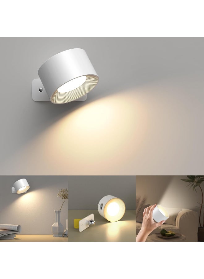 USB Charging Magnetic Suction Wall Lamp Cabinet Lamp Bedside Book Lamp Touch Lamp Bedroom APP Wall Lamp 360 ° Rotation-Power:Three Color Temperatures + 16 Colors Rgb Touch + Remote Control White - Image 2