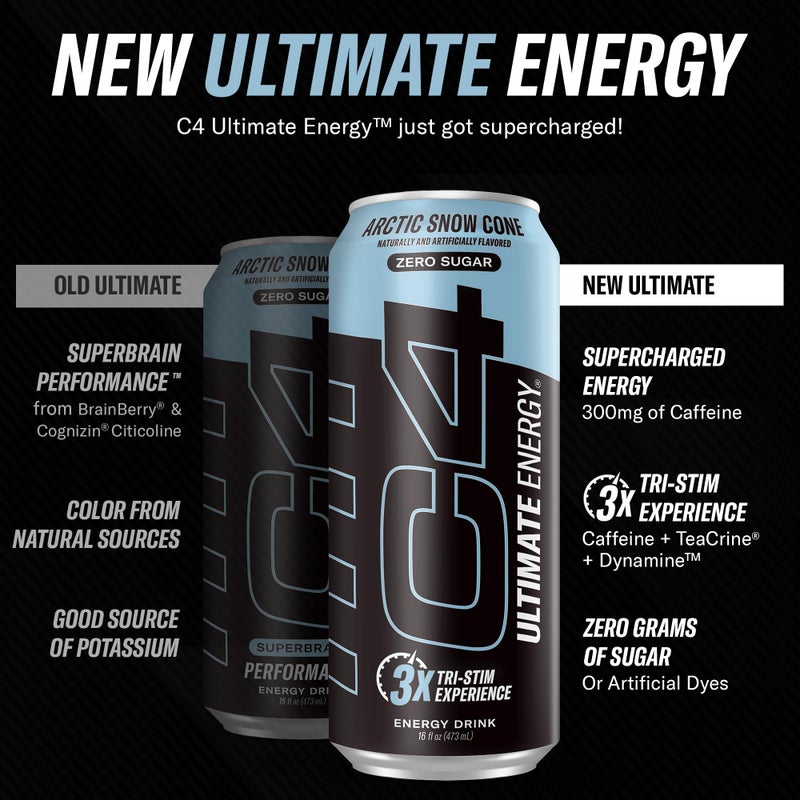 CELLUCOR مشروب الطاقة الخالي من السكر C4 التام 16 أونصة (عبوة من 12) - Image 2