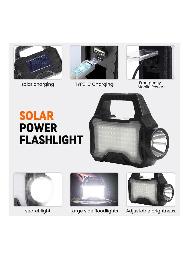 Camping Solar Flashlights Lantern, Multifunctional LED Camping Lights with Flashlight and Lantern Mode, USB Charging, Ideal for Power Outages, Spotlight, Searchlight, Outdoor, Hiking, Emergency - Image 3