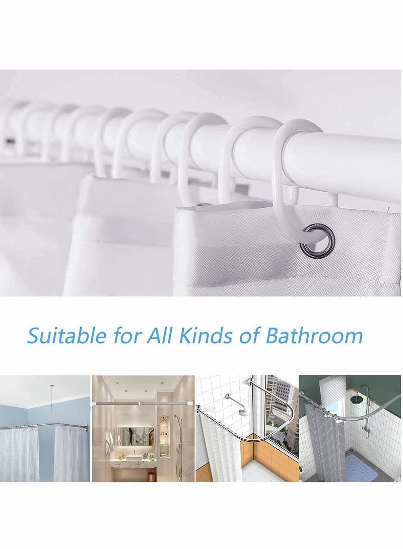 Waterproof Shower Curtain, Modern Minimalist Design, Anti-Mold Privacy Curtain with Inspirational Quotes, Includes 12 Plastic Hooks (65''W x 70''L, White) - Image 2