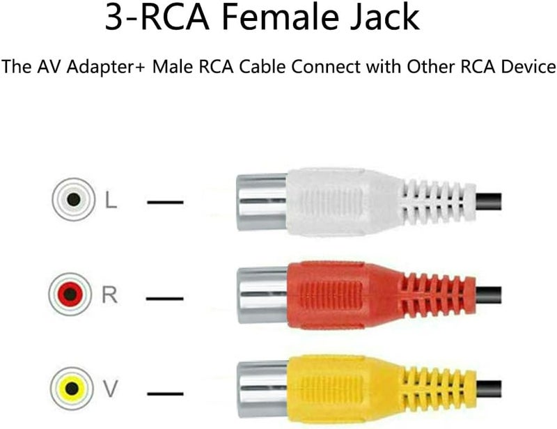 AILTECK Video AV Composite Adapter Cable Replacement for TCL TV, 3 RCA to 3.5mm AV Input Adapter - Image 3