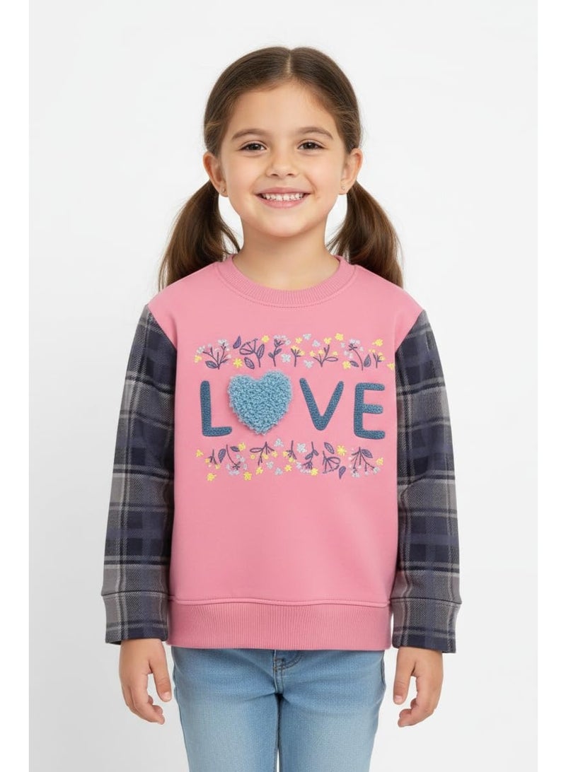 كيوي سويتيشرت بناتي مبطن بالقطن 100%، خامة سميكة مقاومة للوبر والتلاشي، دافئ وناعم، تصميم عصري ومريح للفتيات من 2 إلى 7 سنة - Image 4