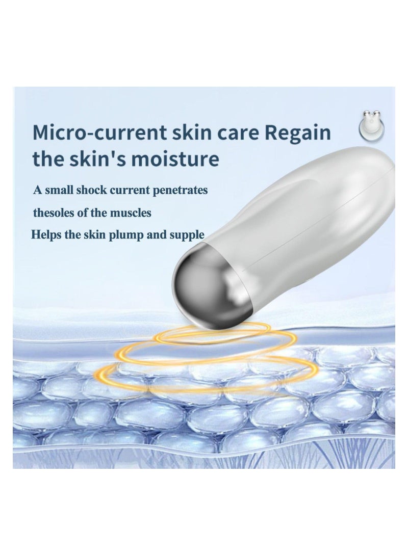 الأزرق جي دبليو Microcurrent Facial Device Roller, Mini Face Massager, Lifting Lift Neck Wrinkle, Beauty Device, Skin Care Product For Tightening Rejuvenation Antiaging, White - Image 4