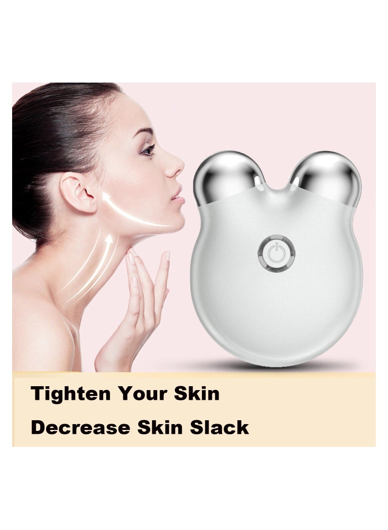 الأزرق جي دبليو Microcurrent Facial Device Roller, Mini Face Massager, Lifting Lift Neck Wrinkle, Beauty Device, Skin Care Product For Tightening Rejuvenation Antiaging, White - Image 2