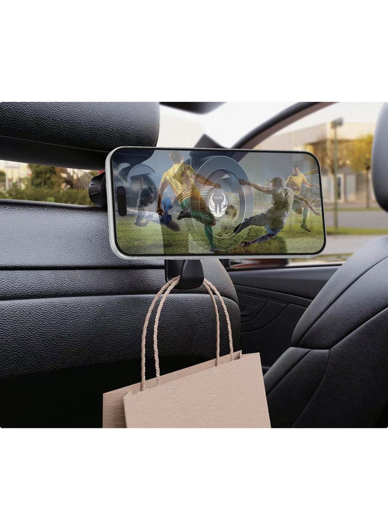 YOUFO Smart phone holder for rear seats with accessory hanger, Y4932 - Image 4