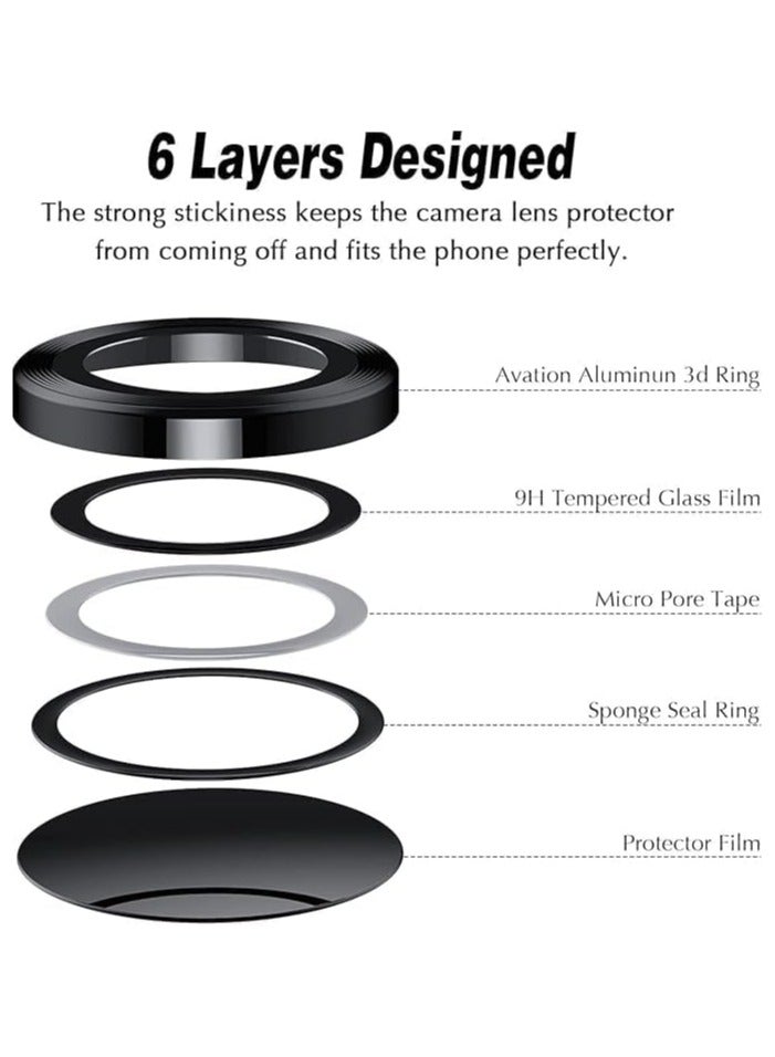 Compatible with Camera Lens Protector for Samsung Galaxy A06 Accessories, 9H Tempered Glass Screen Protector with Individual Metal Rings for Samsung A06, Case Friendly, Anti-Scratch (Black)  - Image 2
