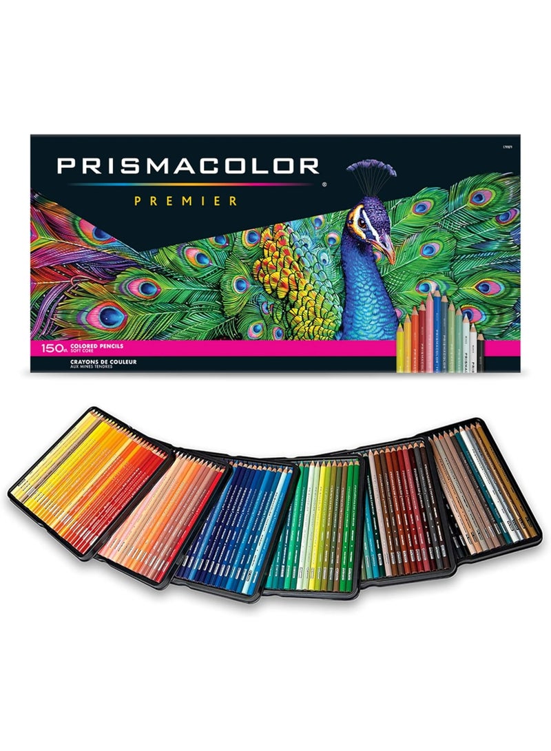 بريزما كالر أقلام الرصاص الملونة بريزماكولر بريميير، ذات قلب ناعم، 150 قلمًا - فائقة النعومة، متينة، ألوان زاهية - Image 1