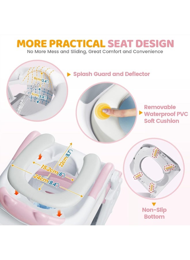 Orzbow Potty Training Seat, 2-IN-1 Toddler Potty Training Toilet with Step Stool - Image 4
