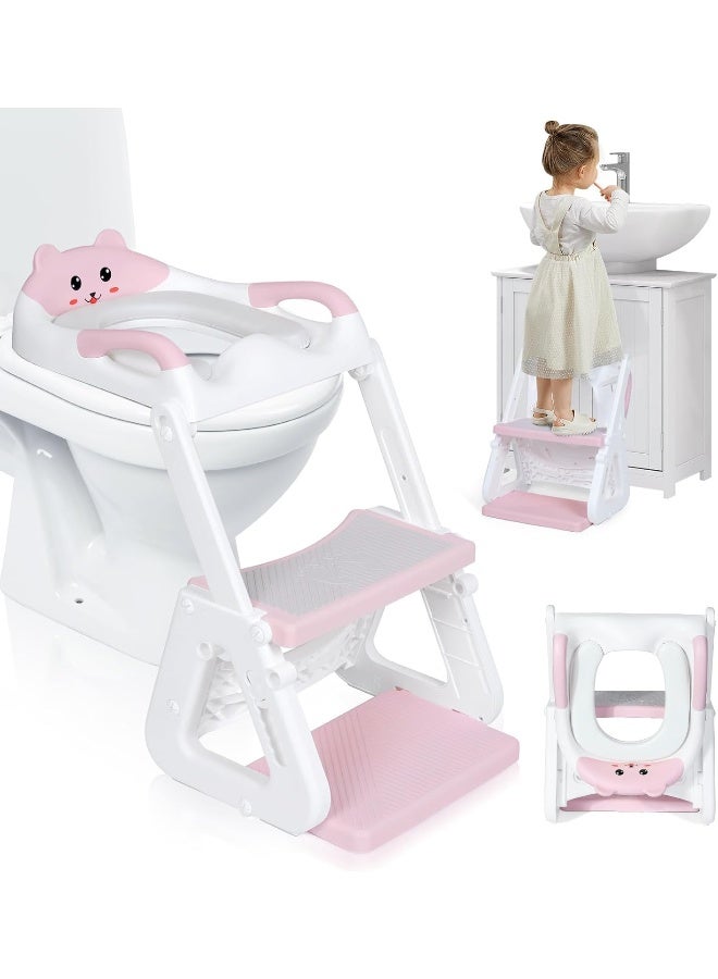 Orzbow Potty Training Seat, 2-IN-1 Toddler Potty Training Toilet with Step Stool - Image 1