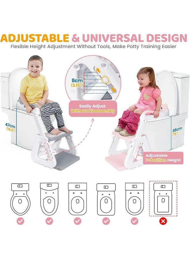 Orzbow Potty Training Seat, 2-IN-1 Toddler Potty Training Toilet with Step Stool - Image 3