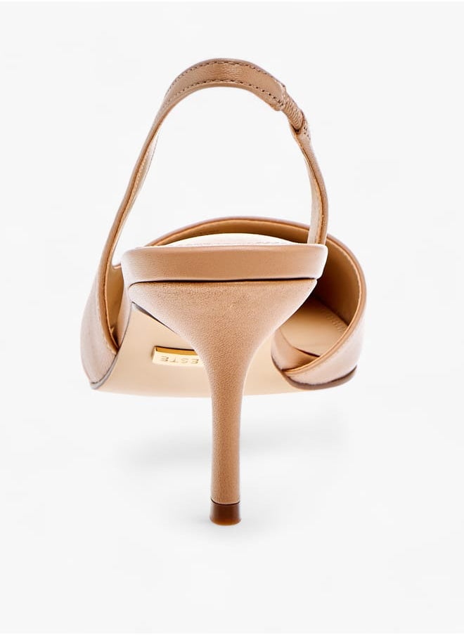 Celeste Womens Solid Slingback Shoes With Stiletto Heels  - Image 5