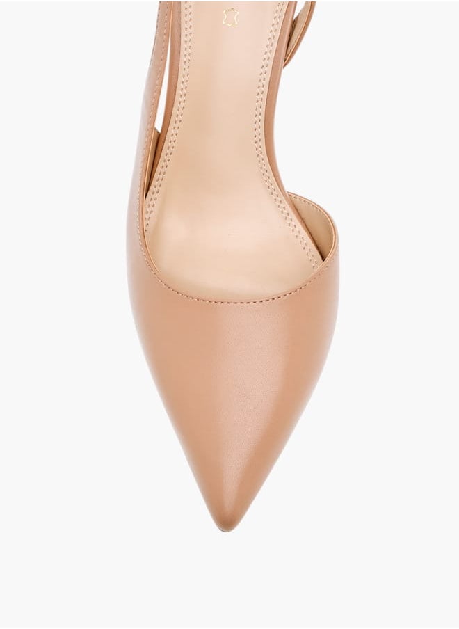 Celeste Womens Solid Slingback Shoes With Stiletto Heels  - Image 4