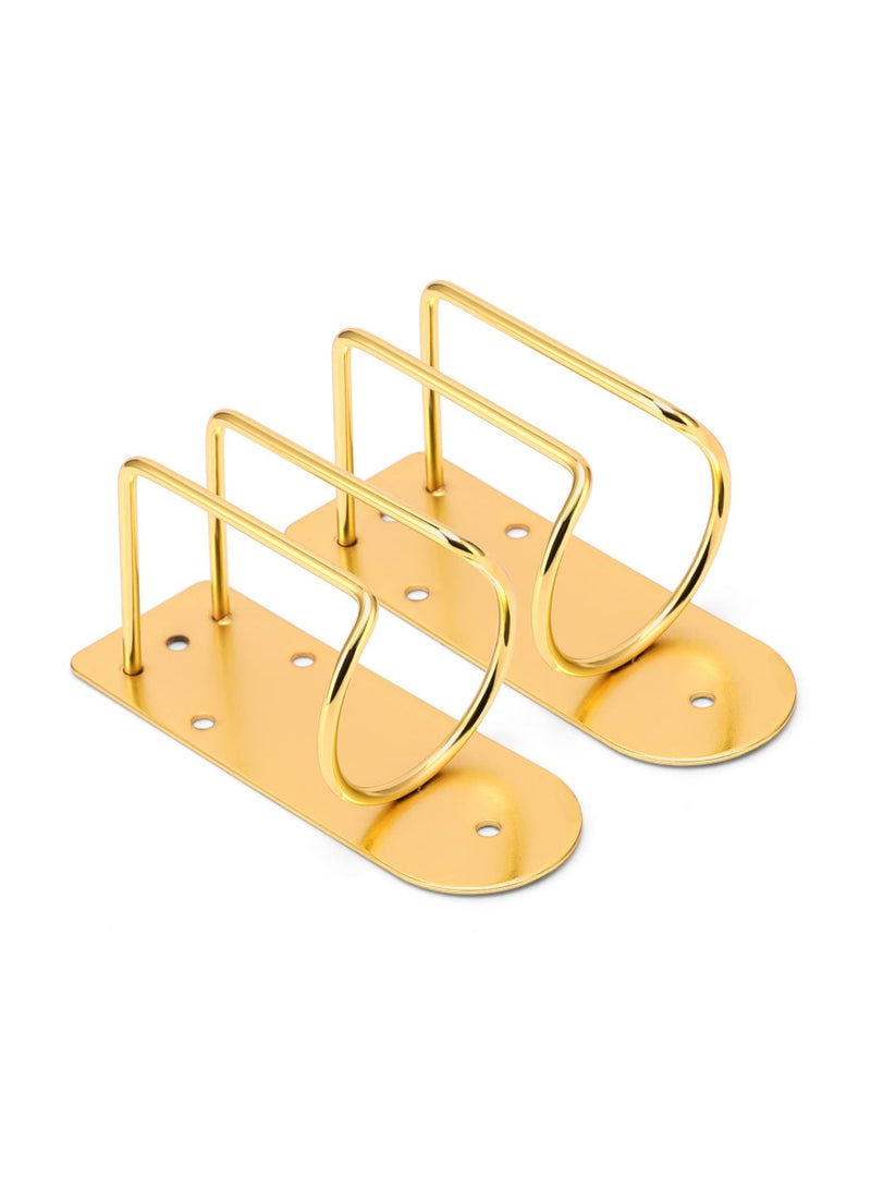 Zikra Hair Clipper Holder, 2Pcs Electric Hair Trimmer Cutter Stand Stainless Steel Clippes Rack for Salon Tools Barber Station Electric Hair Trimmer Display Rack Storage Organizer, Golden - Image 4