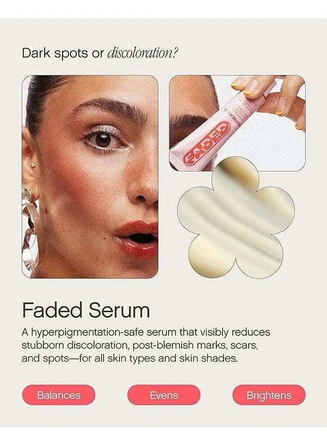 TOPICALS Brightening and Clearing Serum 15ml, Faded Serum for Dark Spots and Discoloration Hyperpigmentation, Postblemish Marks Scars And Spots, Mini Faded Serum for Uneven Skin Tone - Image 3