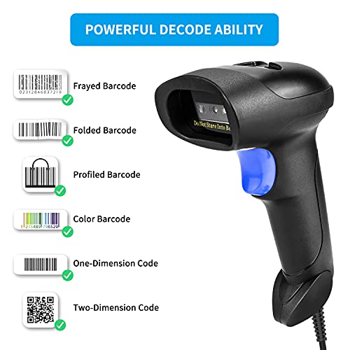 NetumScan Handheld USB QR Barcode Scanner Reader for Computers, NetumScan Handheld Wired Automatic 1D 2D Image Bar Code Scanners for Mobile Payment, Store, Supermarket, Warehouse - Image 3