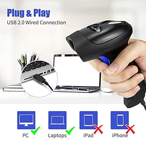 NetumScan Handheld USB QR Barcode Scanner Reader for Computers, NetumScan Handheld Wired Automatic 1D 2D Image Bar Code Scanners for Mobile Payment, Store, Supermarket, Warehouse - Image 5