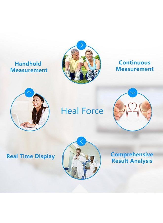 Heal Force - Heal Force PC-180B1 Portable ECG Monitor Handheld LCD Heart Rate Tracker Home EKG Monitoring Device with Data Storage Transmission USB Cable, Adhesive Electrode, Lead Wire - Image 1