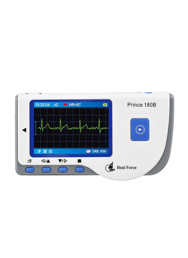 Heal Force - Heal Force PC-180B1 Portable ECG Monitor Handheld LCD Heart Rate Tracker Home EKG Monitoring Device with Data Storage Transmission USB Cable, Adhesive Electrode, Lead Wire - Image 1