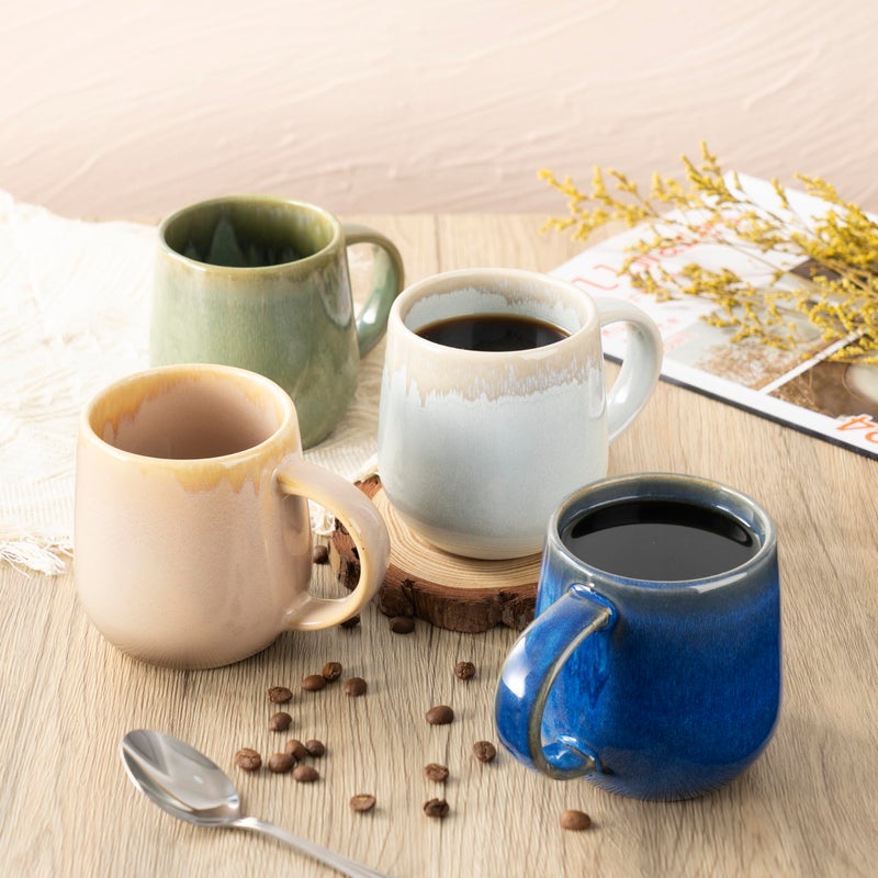 BEST ONE bestone Coffee Mugs Set of 4ï¼Œ15 oz Large Coffee Mugs, Ceramic Mugs with Handles,etc Coffee Mugs, Cups for Coffee Cereal Latte ï¼ŒMicrowave & Dishwasher safeï¼ŒVibrant Colors - Image 5