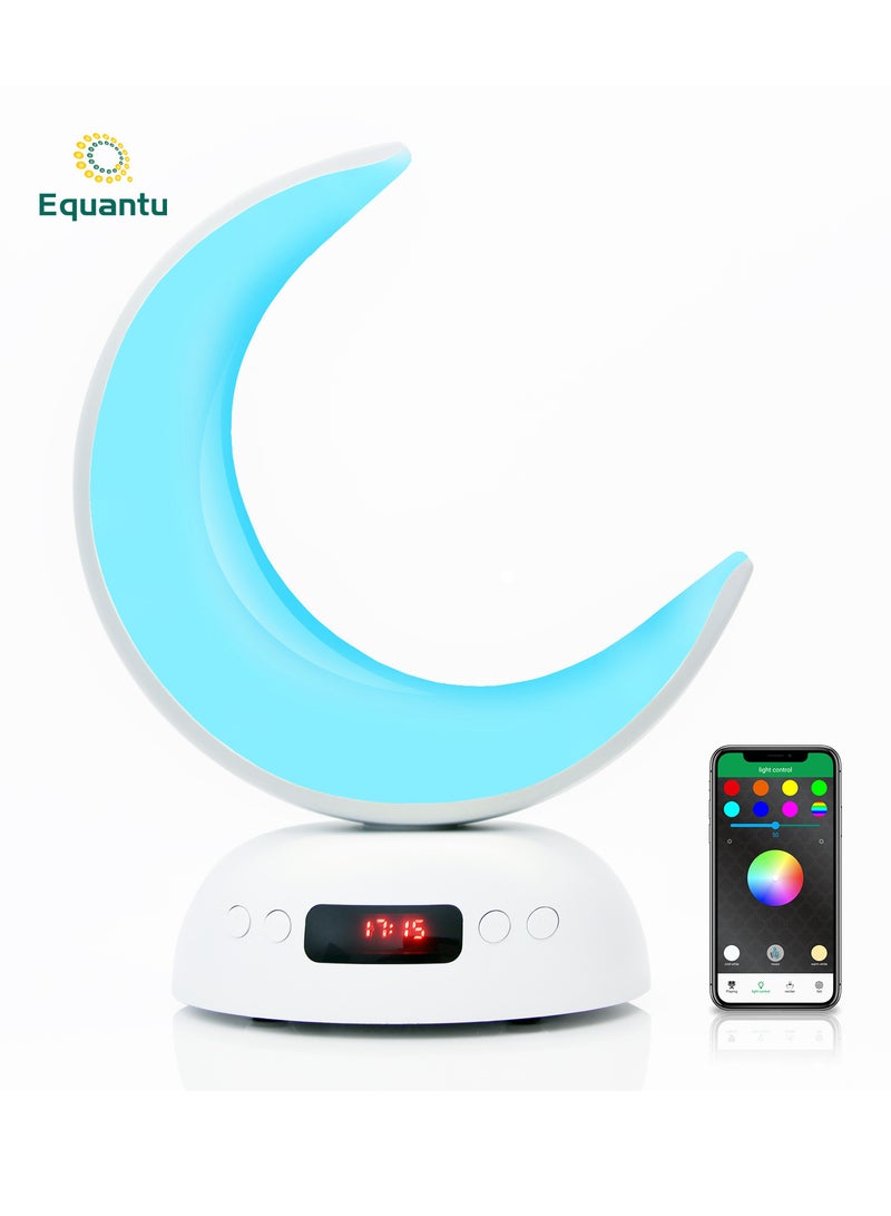 Equantu Moon Bluetooth Speaker APP Control LED Colorful Night Light Player - Image 3