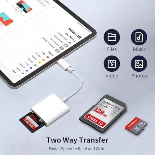 Luonanava USB C SD Card Reader for iPhone 17/16/15 Series, USB-C to SD/Micro SD Memory Card Adapter for iPad/Mac Pro/Air, USBC/Type C Camera Card Reader for Phone, Laptop and More USBC Devices - Image 4