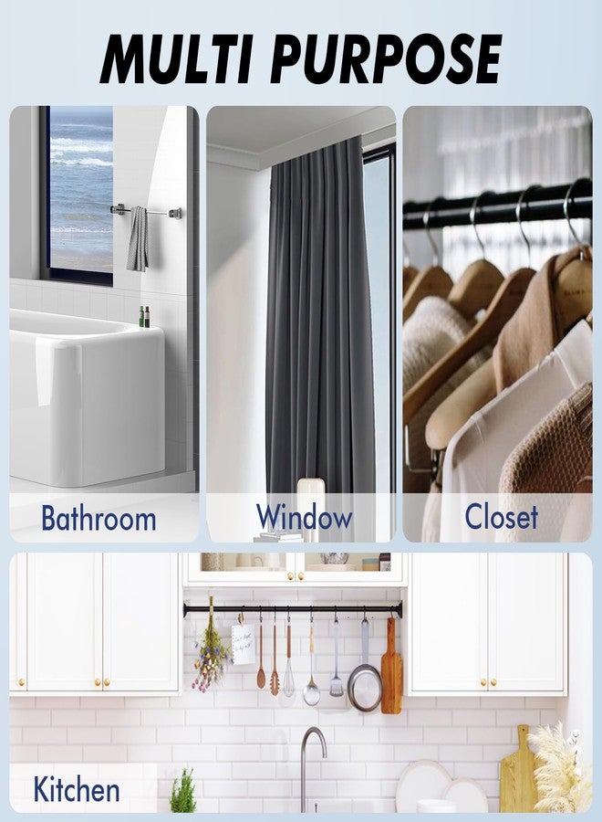 Ycinadou Bronze Shower Curtain Rod Tension 30 to 80 Inch,1 Inch Diameter Adjustable Tension Curtain Rod No Drilling,Shower Rods for Bathroom,No Rust - Image 4