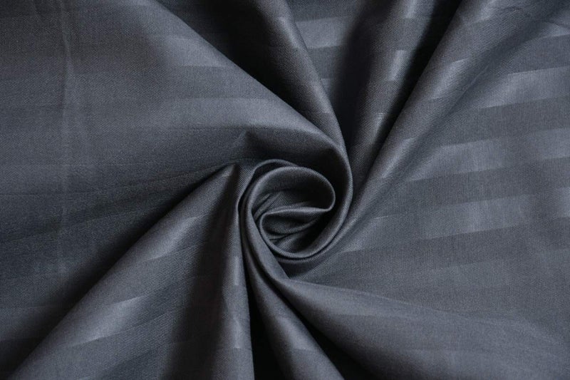 Lomezo 235 TC Glace Cotton Satin Striped Premium Plain Color Bedsheet for Double Bed King Size with Two Pillow Covers (90 x 100 Inch) -Dark Grey - Image 2