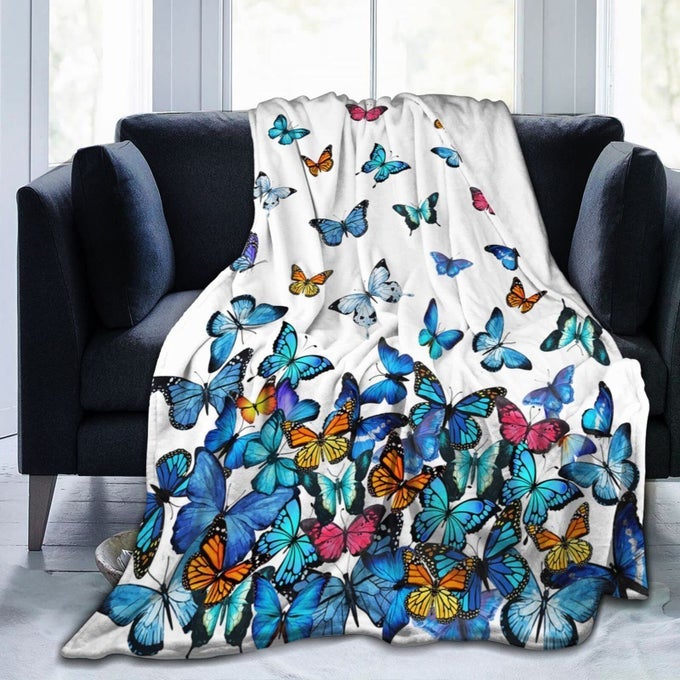 BUTTERFLY BLANKET BEAUTIFUL BUTTERFLY THROW BLANKET ULTRA SOFT BLANKETS LIGHTWEIGHT COZY FOR BED COUCH SOFA 80X60