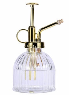 KASTWAVE Glass Plant Spray Bottle, Clear Glass Water Spray Bottle with Gold Top Pump Small Watering Can, Small Plant Sprayer Mister for Indoor Outdoor House Plant - 1Pcs  - Image 1