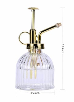 KASTWAVE Glass Plant Spray Bottle, Clear Glass Water Spray Bottle with Gold Top Pump Small Watering Can, Small Plant Sprayer Mister for Indoor Outdoor House Plant - 1Pcs  - Image 2